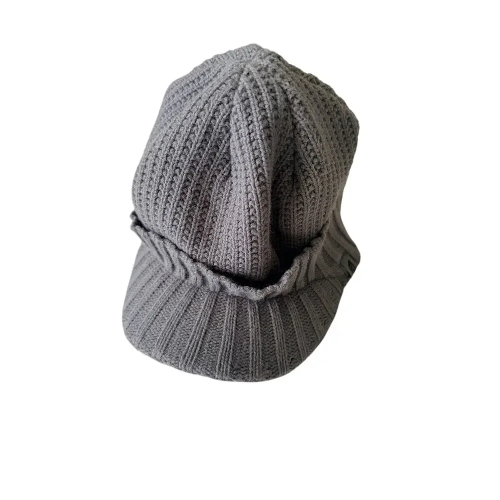 The North Face GTO Knit Buster Beanie Visor Hat - Gray - Picture 2 of 8